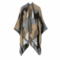 Abrigo de bufanda de invierno para mujer Abrigo de punto de rebeca de capa de poncho de gran tamaño reversible